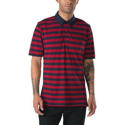 Vans Chima Striped Polo Shirt (chili Pepper Dress Blues)