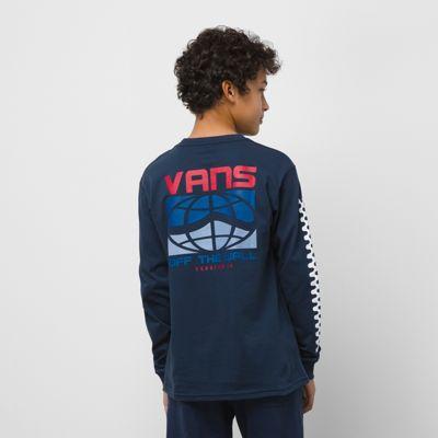 Vans Kids Vans Worldwide Long Sleeve T-shirt (dress Blues)