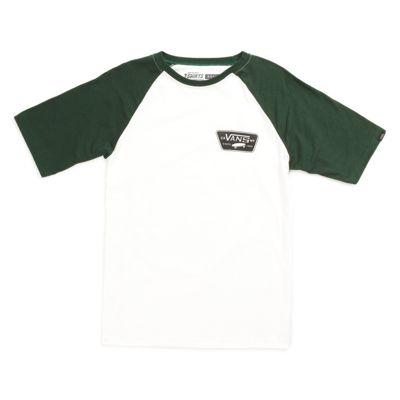 Vans Boys Full Patch Ss Raglan T-shirt (white/forest) T-shirts: X Large
