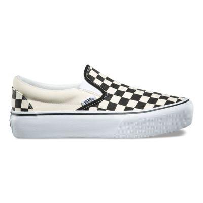 Vans Slip-on Platform (black And White Checker/white)