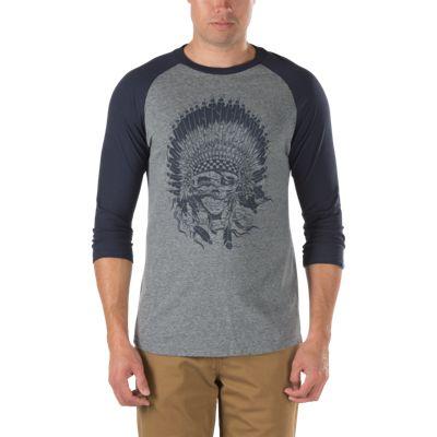 Vans Headdressed Raglan T-shirt (heather Grey/black Iris) Mens T-shirts