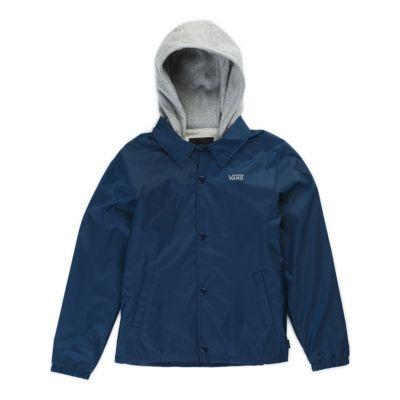 Vans Boys Riley Hooded Coaches Jacket (dress Blues)