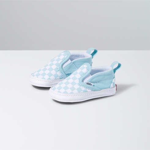 Vans Infant Checkerboard Slip-on V Crib (aquatic/true White)
