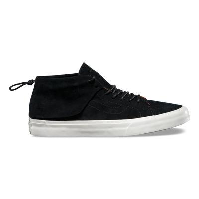 Vans Mens Shoes Skate Shoes Mens Shoes Mens Sandals Pig Suede Sk8 Mid Moc Ca (black/blanc)