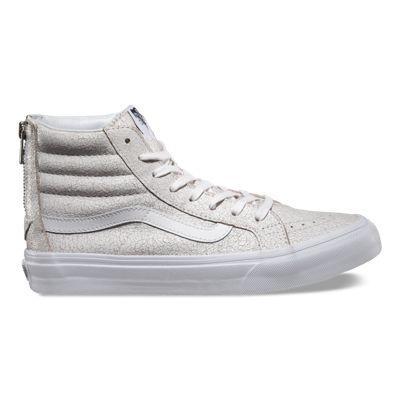 Vans Crackle Suede Sk8-hi Slim Zip (white)