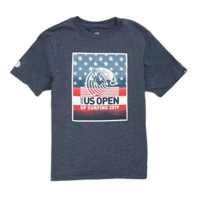 Vans Us Open Boys Logo Box Short Sleeve T-shirt (navy Heather)