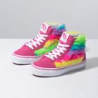 Vans Kids Rainbow Fur Sk8-hi Zip (carmine Rose/true White)