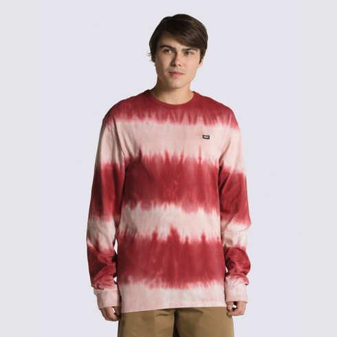 Vans Off The Wall Stripe Tie Dye Long Sleeve Tee (syrah)