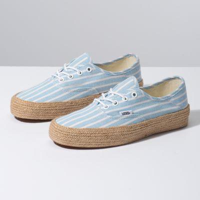 Vans Striped Linen Authentic Esp (alaskan Blue/true White)