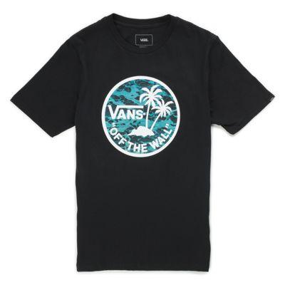 Vans Boys Dual Palm Logo Fill T-shirt (black-backwash)
