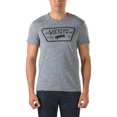 Vans Mens Shoes Skate Shoes Mens Shoes Mens Sandals Heathered Full Patch T-shirt (heather Grey)