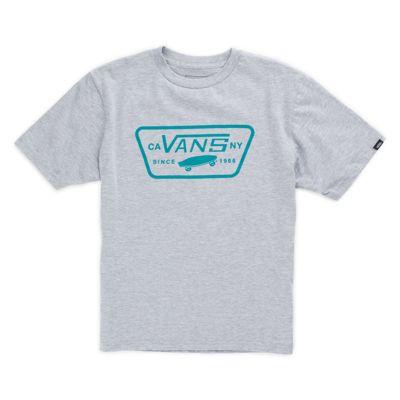 Vans Boys Full Patch T-shirt (athletic Heather/lyons Blue)