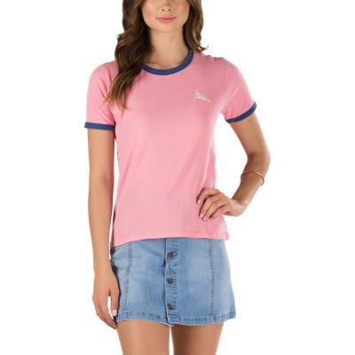 Vans Drill Team Ringer Tee (geranium Pink-crown Blue)
