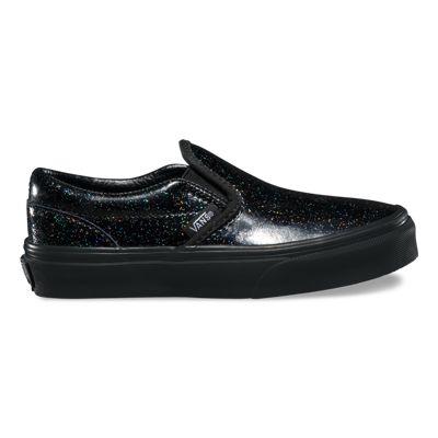 Vans Kids Patent Galaxy Slip-on (black/black) Kids Shoes