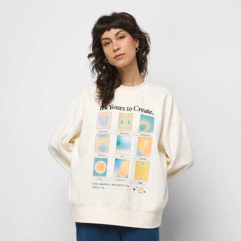 Vans Auras Slouchy Pullover Crew (antique White)