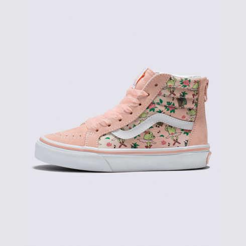 Vans Kids Frog Frolic Sk8-hi Zip (tropical Peach)