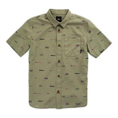 Vans Boys Yusuke Loggin Short Sleeve Shirt (oil Green)