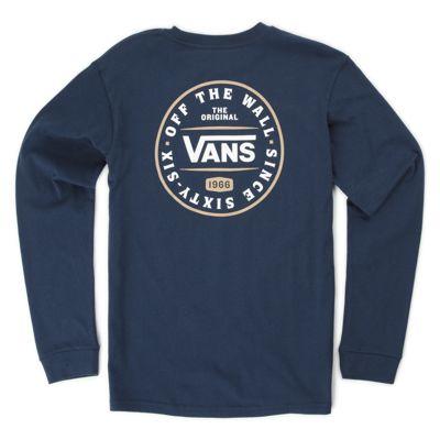 Vans Boys The Original 66 Long Sleeve T-shirt (dress Blues)