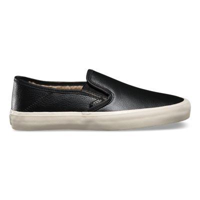 Vans Slip-on Sf (leather Black) Womens Shoes