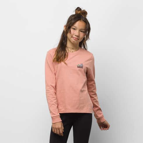 Vans Girls Trail Hike Long Sleeve Bff Tee (rose Dawn)