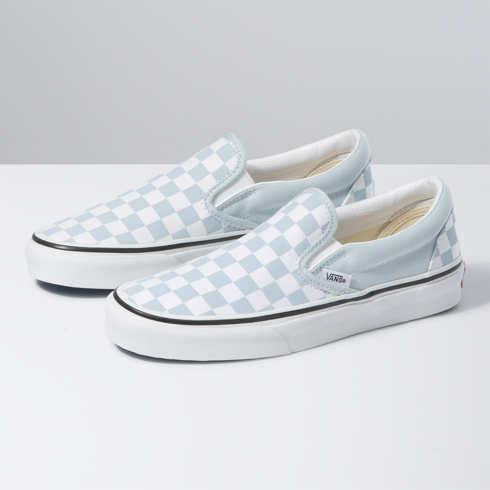 Vans Checkerboard Slip-on Shoe (baby Blue/true White)