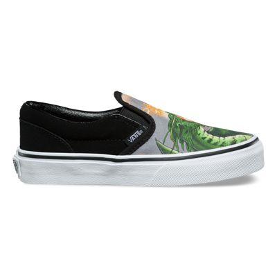 Vans Kids Dragon Flame Slip-on (black True White)