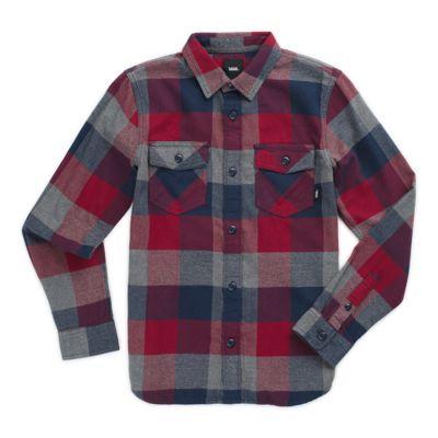 Vans Boys Box Flannel Shirt (rhumba Red/dress Blues)