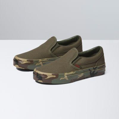 Vans Kids Camo Sidewall Classic Slip-on (grape Leaf)