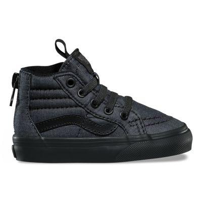 Vans Toddler Mono Chambray Sk8-hi Zip (black/black)