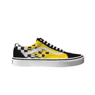 Vans Customs Yellow Flame Checkerboard Old Skool (customs)