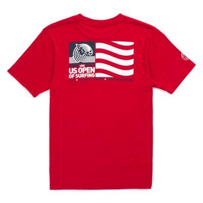 Vans Boys 2018 Vuso Flag Short Sleeve T-shirt (cardinal)