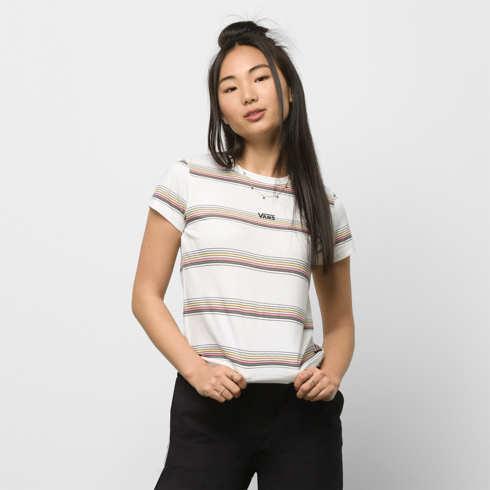 Vans Line Driven Mini Tee (marshmallow/duck Green)
