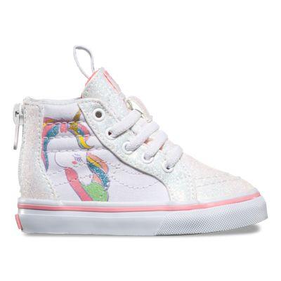 Vans Toddlers Unicorn Sk8-hi Zip (rainbow/white Glitter)