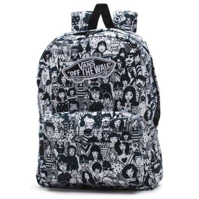 Vans Realm Backpack (black/white Faces)