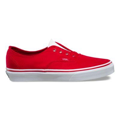 Vans Leather Canvas Authentic Gore (racing Red/true White)