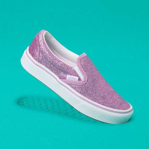Vans Kids Glitter Comfycush Slip-on (orchid/true White)