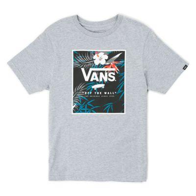 Vans Boys Print Box T-shirt (athletic Heather Peace Out Floral)