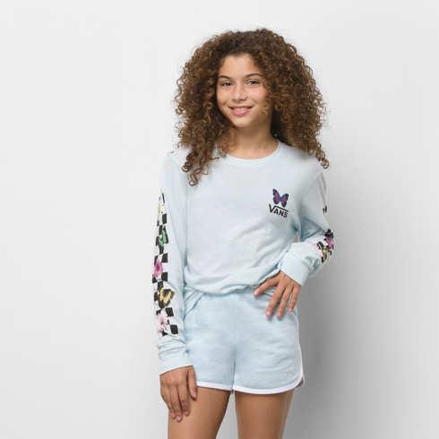 Vans Kids Flower Picker Long Sleeve Tee (delicate Blue)