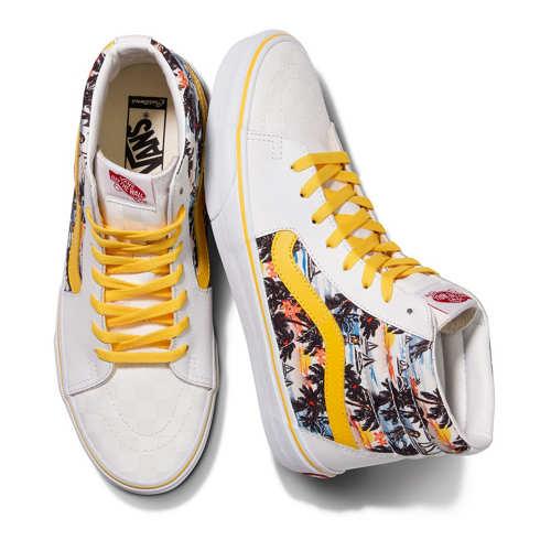 Vans Customs White Leather Aloha Sk8-hi (customs)