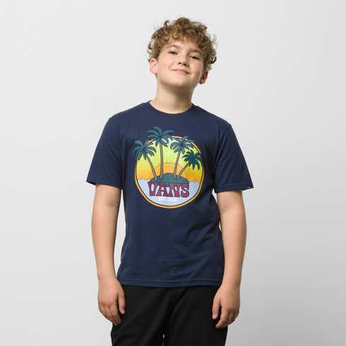 Vans Kids Four Palm Island T-shirt (dress Blues)