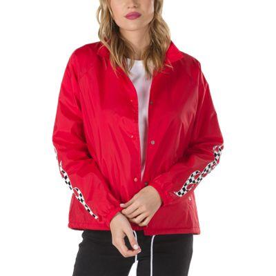 Vans Checker Flame Thanks Coach Jacket (racing Red)