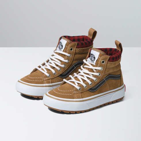 Vans Kids Sk8-hi Mte-1 (plaid Brown/black)