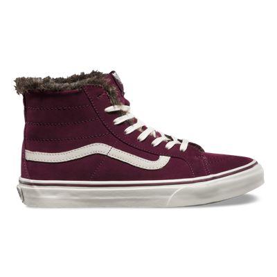 Vans Mens Shoes Skate Shoes Mens Shoes Mens Sandals Shoes Mens Shoes Fur Lining Sk8-hi Slim (fig/marshmallow)
