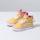 Vans Toddler Hand Drawn Hearts Sk8-hi Zip (aspen Gold/true White)