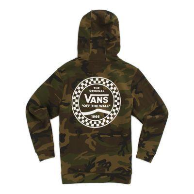 Vans Boys Checkered Side Stripe Pullover Hoodie (camo)
