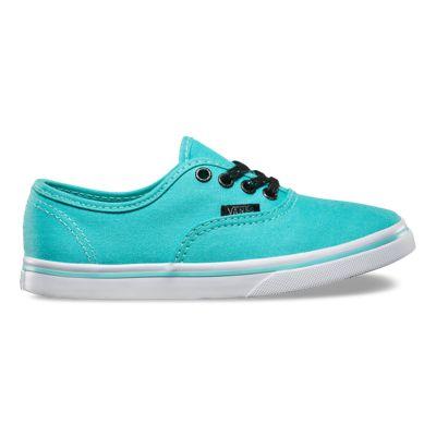 Vans Kids Glitter Eyelets Authentic Lo Pro (aqua Sky/true White)