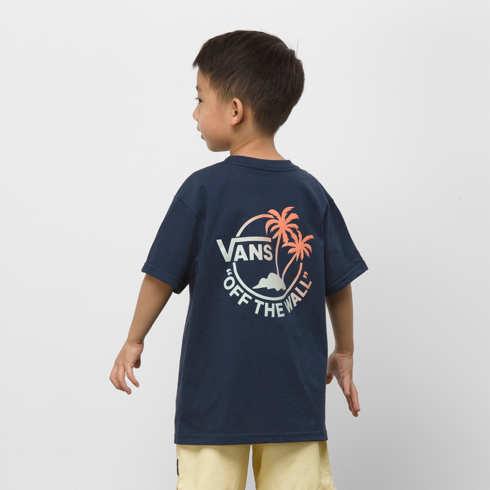 Vans Little Kids Mini Dual Palm T-shirt (dress Blues/melon)