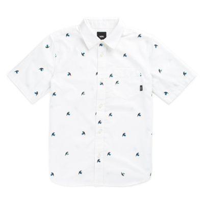 Vans Boys Houser Buttondown Shirt (white Jungle Ditsy)