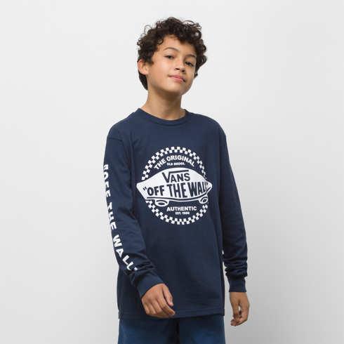 Vans Boys Off The Wall Mix Long Sleeve T-shirt (dress Blues)