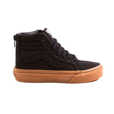 Vans Kids Canvas Gum Sk8-hi Zip (black/light Gum)